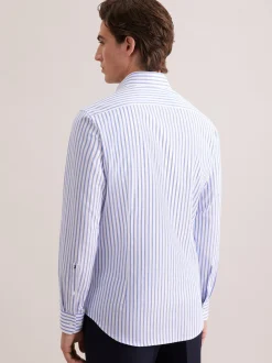 Seidensticker Herren Business Hemd - Shaped Fit in weiß blau