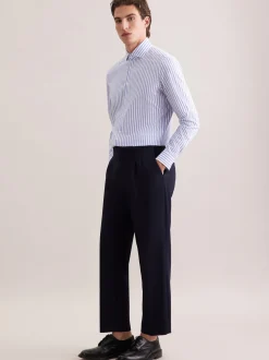 Seidensticker Herren Business Hemd - Shaped Fit in weiß blau