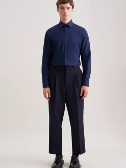Seidensticker Herren Business Hemd - Slim Fit in blau