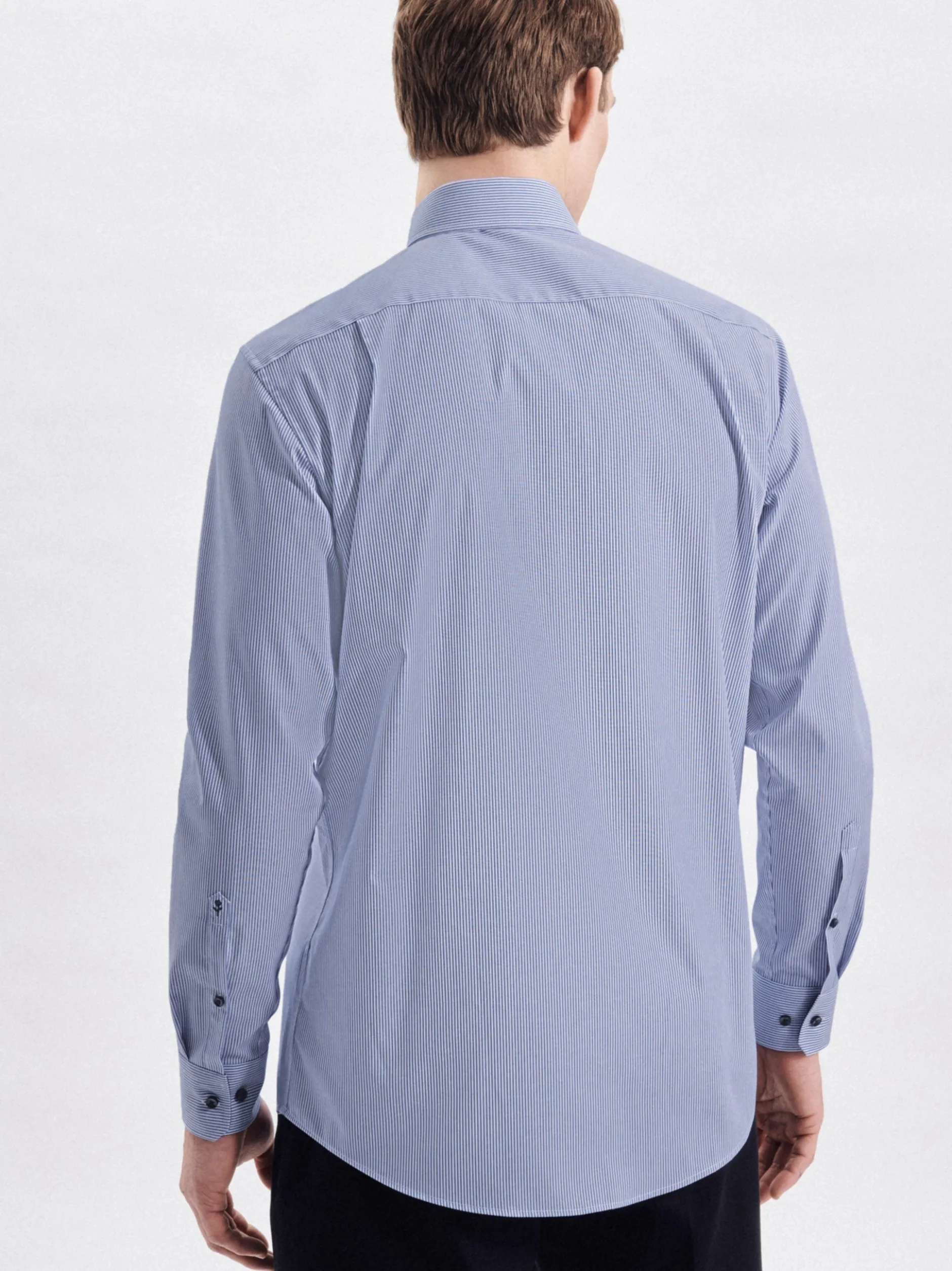 Seidensticker Herren Business Hemd - Regular Fit in blau weiß