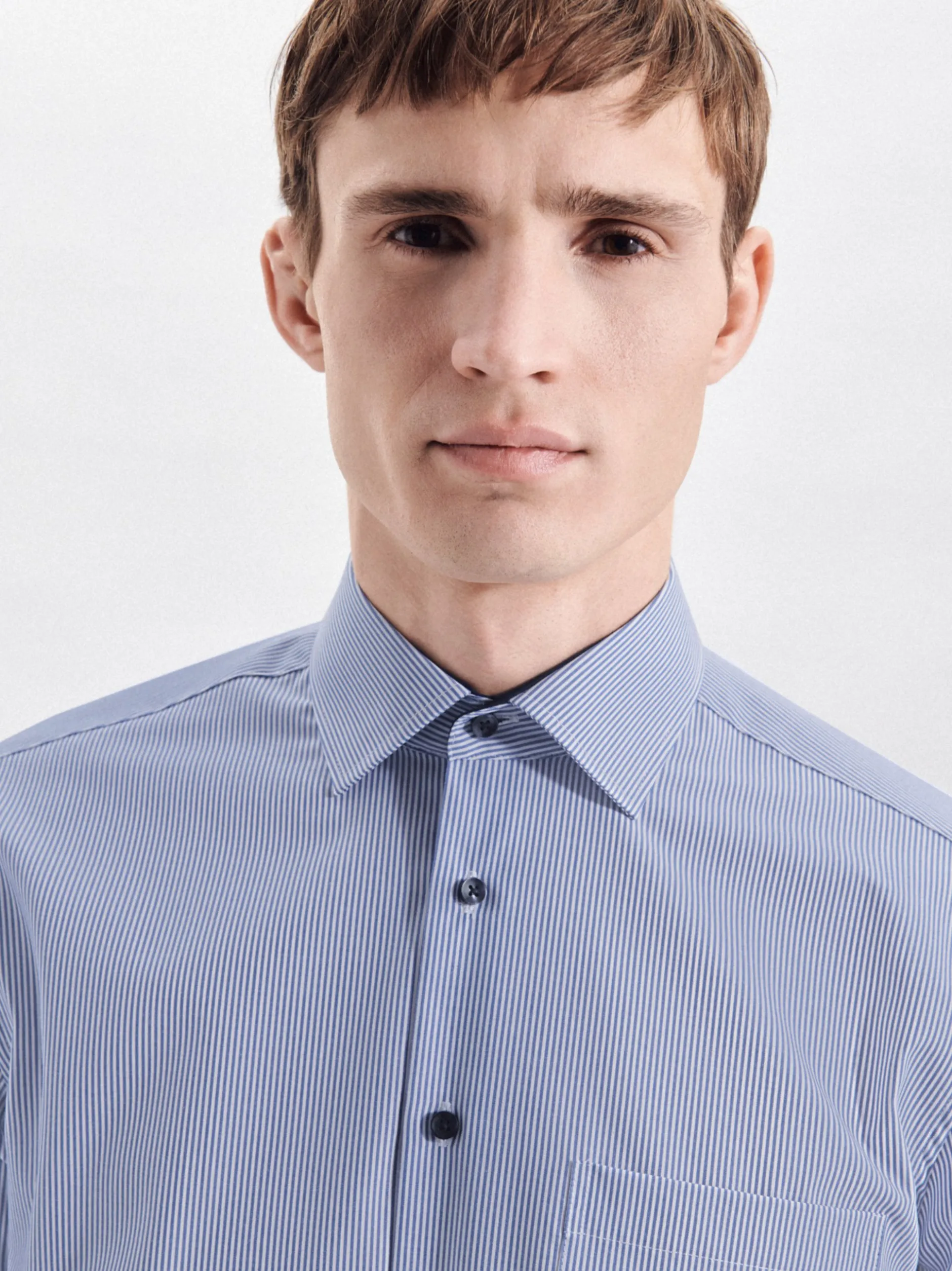 Seidensticker Herren Business Hemd - Regular Fit in blau weiß