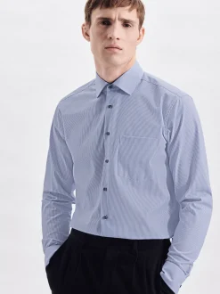 Seidensticker Herren Business Hemd - Regular Fit in blau weiß
