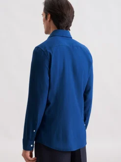 Seidensticker Herren Flanellhemd - Slim Fit in blau