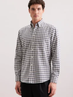 Seidensticker Herren Flanellhemd - Regular Fit in grün