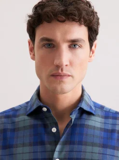 Seidensticker Herren Flanellhemd - Regular Fit in blau