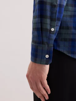 Seidensticker Herren Flanellhemd - Regular Fit in blau