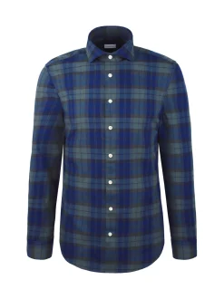 Seidensticker Herren Flanellhemd - Regular Fit in blau