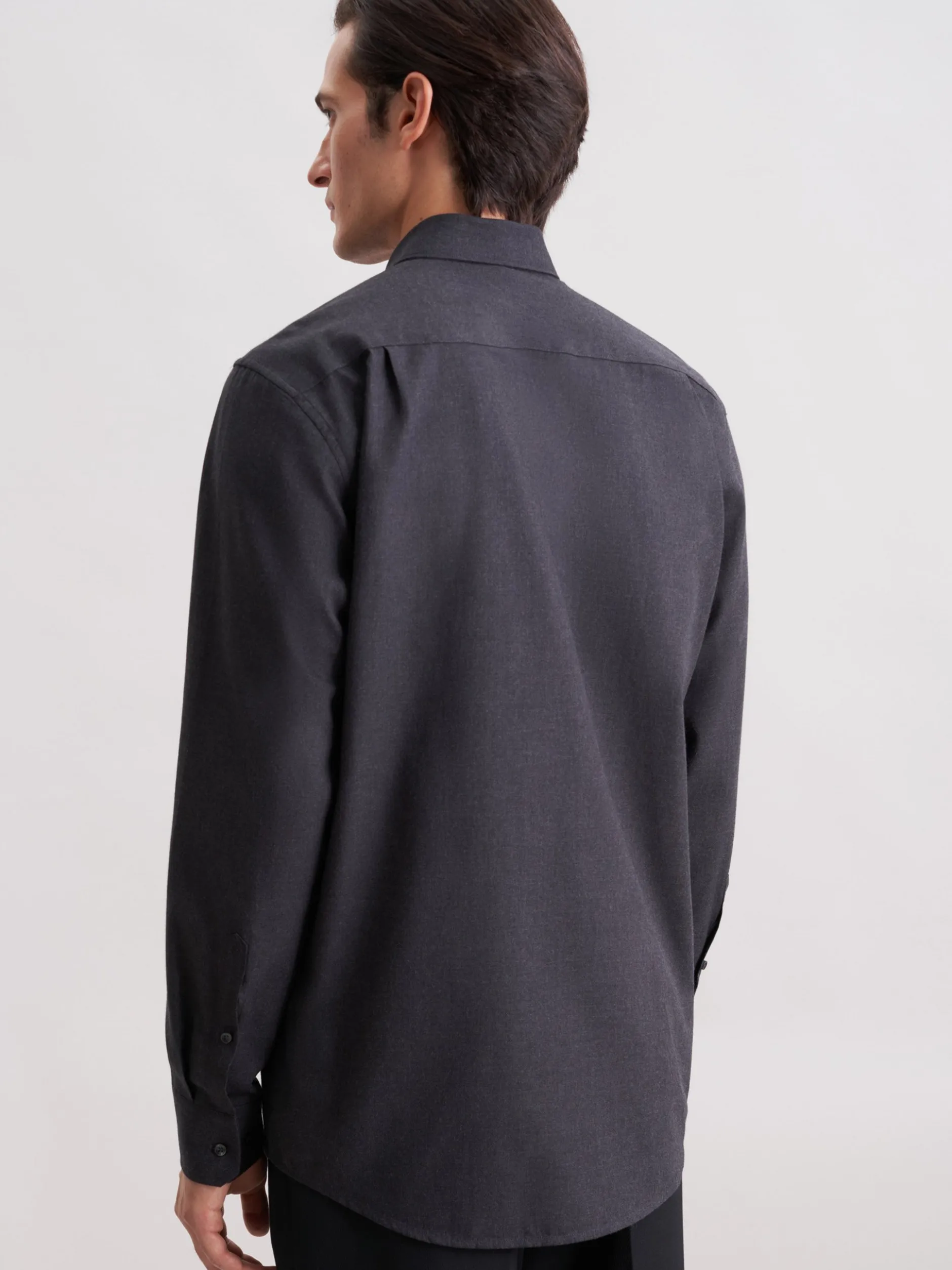 Seidensticker Herren Flanellhemd - Regular Fit in grau