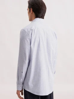 Seidensticker Herren Flanellhemd - Regular Fit in hellblau