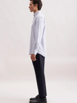 Seidensticker Herren Flanellhemd - Regular Fit in hellblau
