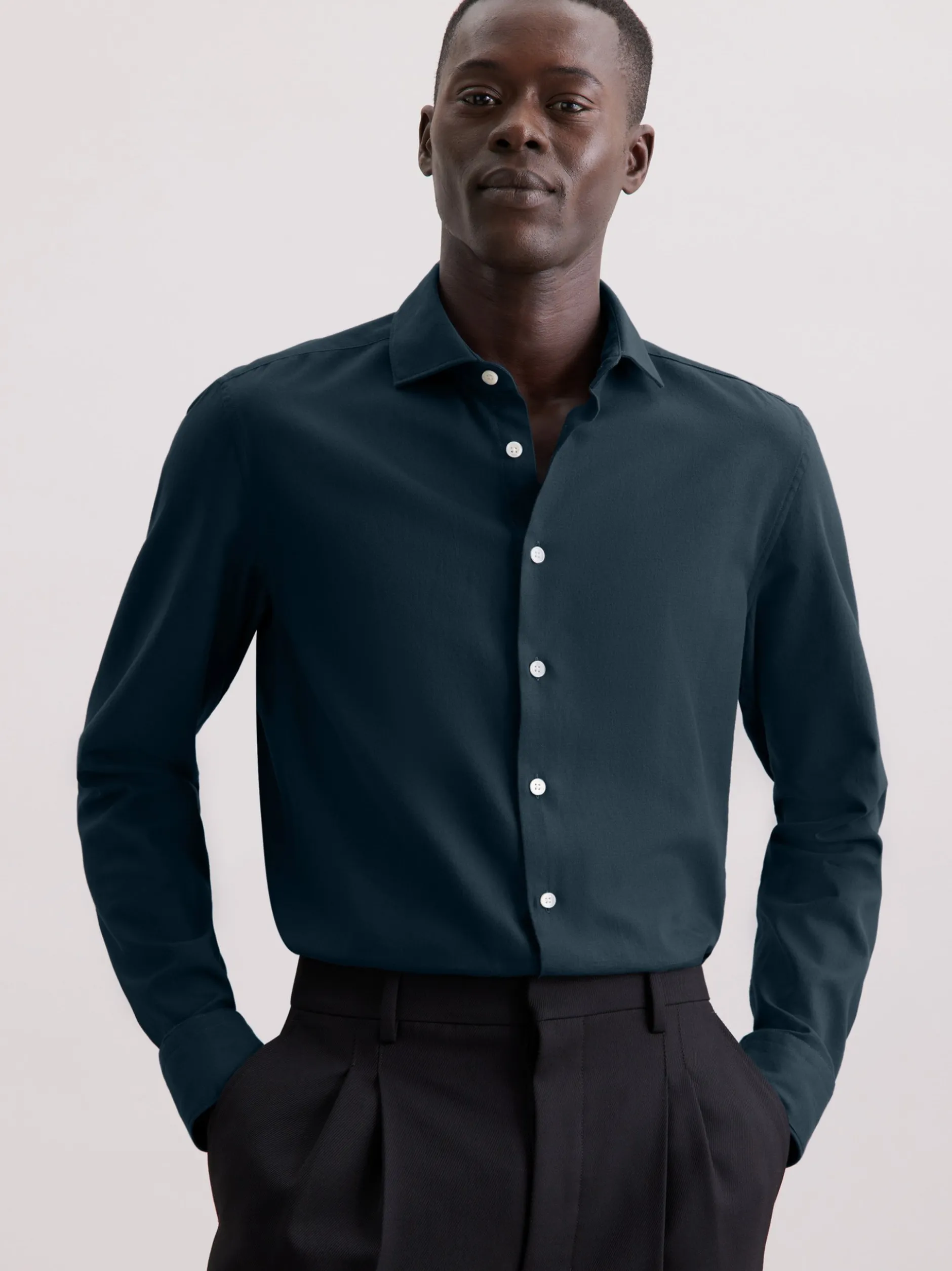 Seidensticker Herren Flanellhemd - Slim Fit in grün