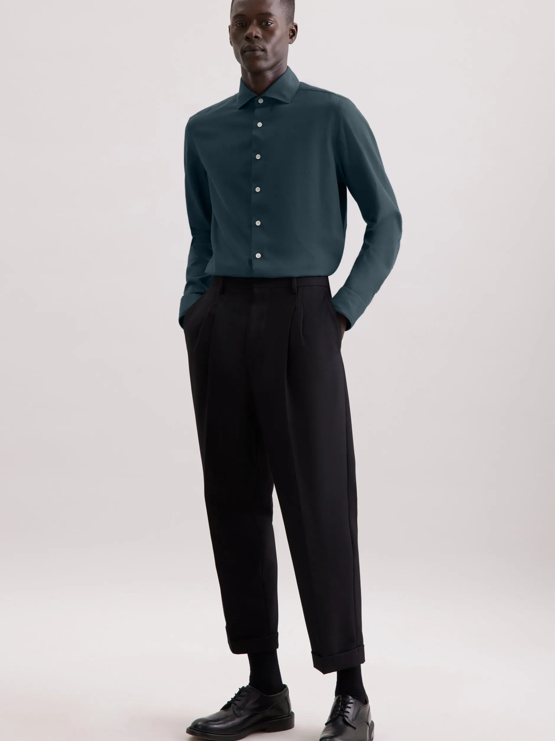 Seidensticker Herren Flanellhemd - Slim Fit in grün