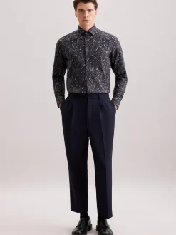 Seidensticker Herren Flanellhemd - Regular Fit in grau