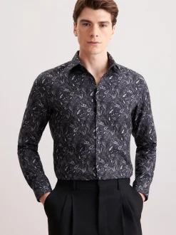 Seidensticker Herren Flanellhemd - Slim Fit in grau