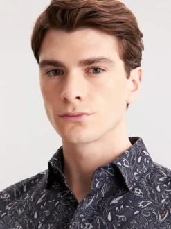 Seidensticker Herren Flanellhemd - Slim Fit in grau