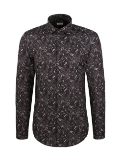 Seidensticker Herren Flanellhemd - Slim Fit in grau