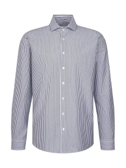 Seidensticker Herren Jerseyhemd - Regular Fit in marine weiß