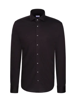 Seidensticker Herren Jerseyhemd - Shaped Fit in schwarz