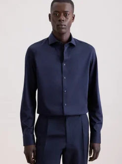 Seidensticker Herren Jerseyhemd - Shaped Fit in blau