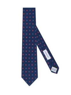 Seidensticker Herren Krawatte - Breit (7cm) Fit in blau rot
