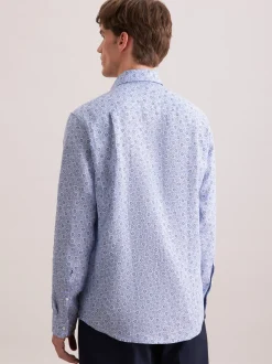 Seidensticker Herren Leinenhemd - Regular Fit in blau