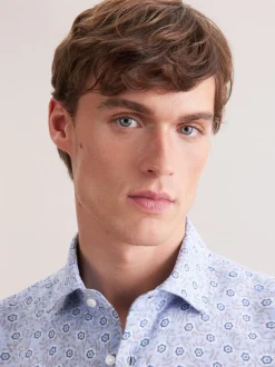 Seidensticker Herren Leinenhemd - Regular Fit in blau