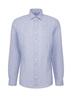 Seidensticker Herren Leinenhemd - Regular Fit in blau
