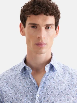Seidensticker Herren Leinenhemd - Shaped Fit in blau