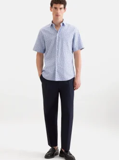 Seidensticker Herren Leinenhemd - Shaped Fit in blau