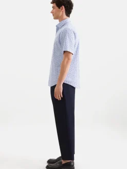 Seidensticker Herren Leinenhemd - Shaped Fit in blau