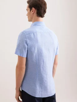 Seidensticker Herren Leinenhemd - Shaped Fit in blau