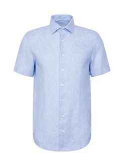 Seidensticker Herren Leinenhemd - Shaped Fit in blau