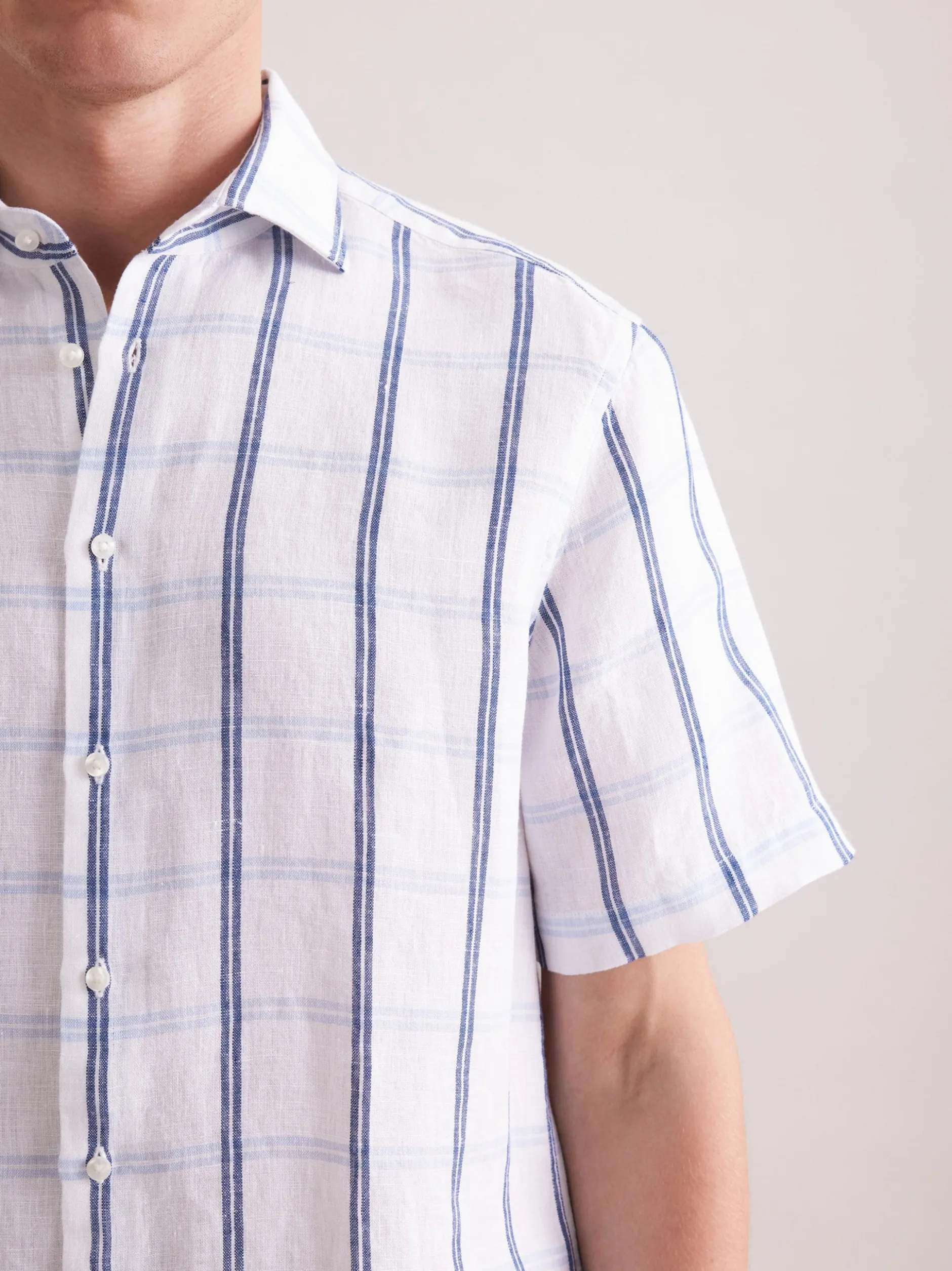 Seidensticker Herren Leinenhemd - Regular Fit in blau
