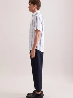 Seidensticker Herren Leinenhemd - Regular Fit in blau