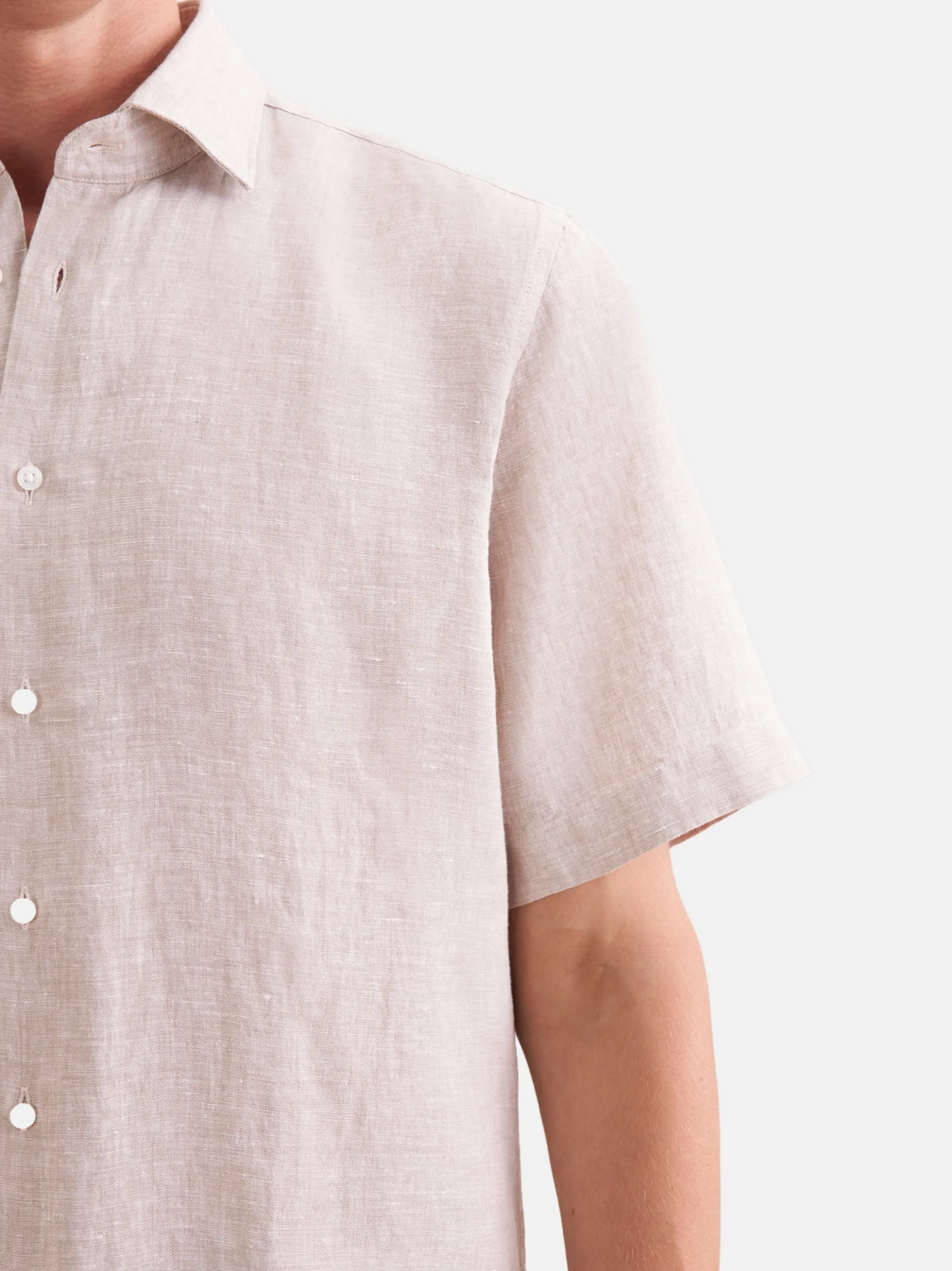 Seidensticker Herren Leinenhemd - Shaped Fit in beige