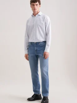 Seidensticker Herren 5-Pocket Denim - Regular Fit in medium stone denim