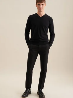 Seidensticker Herren Pullover - Regular Fit in schwarz