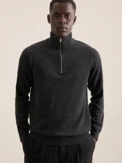 Seidensticker Herren Quarter Zip - Regular Fit in melange