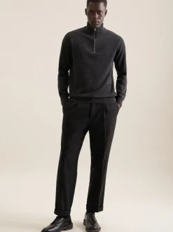 Seidensticker Herren Quarter Zip - Regular Fit in melange