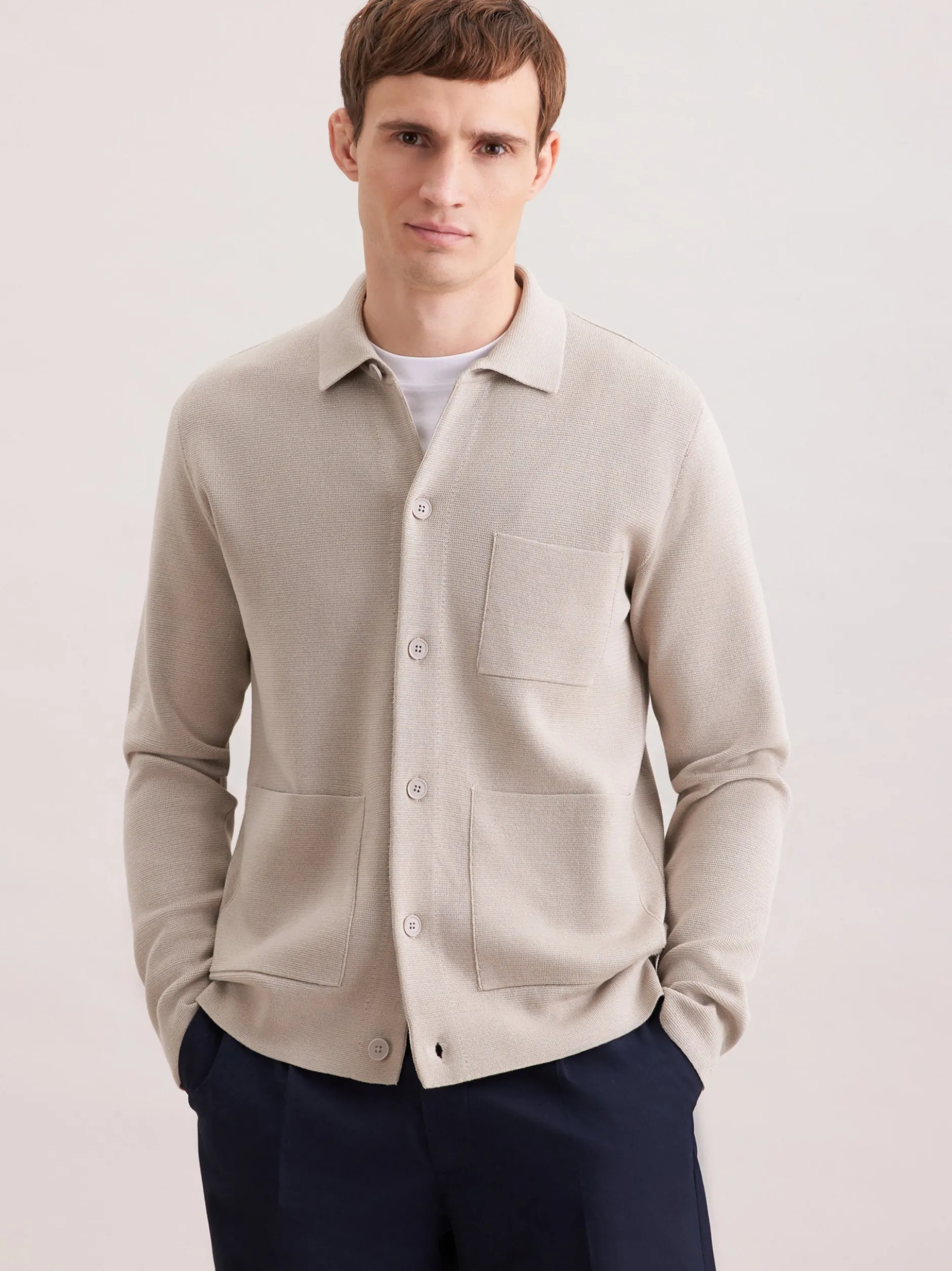 Seidensticker Herren Strickjacke - Regular Fit in beige