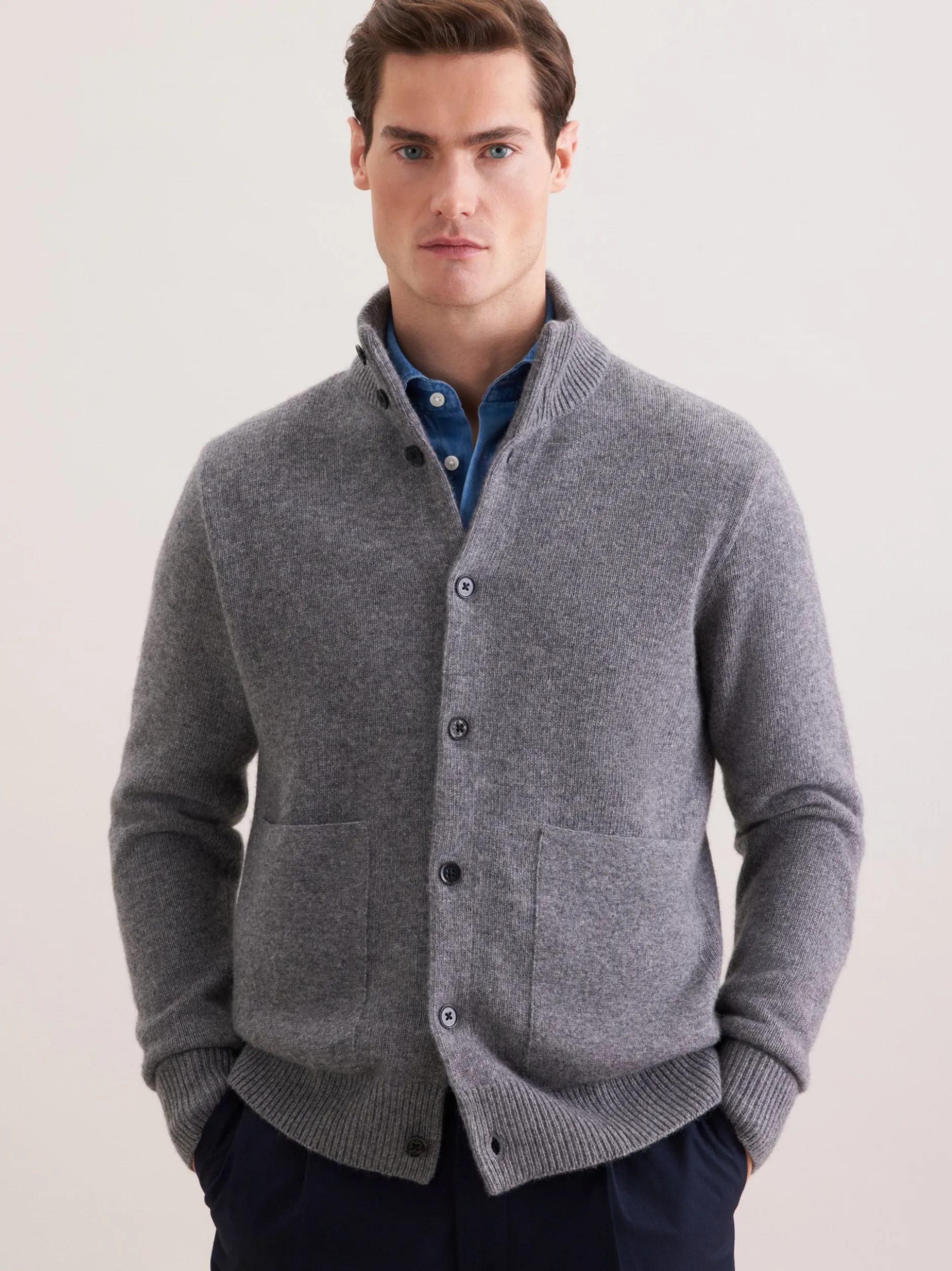Seidensticker Herren Strick-Jacke - Regular Fit in grau