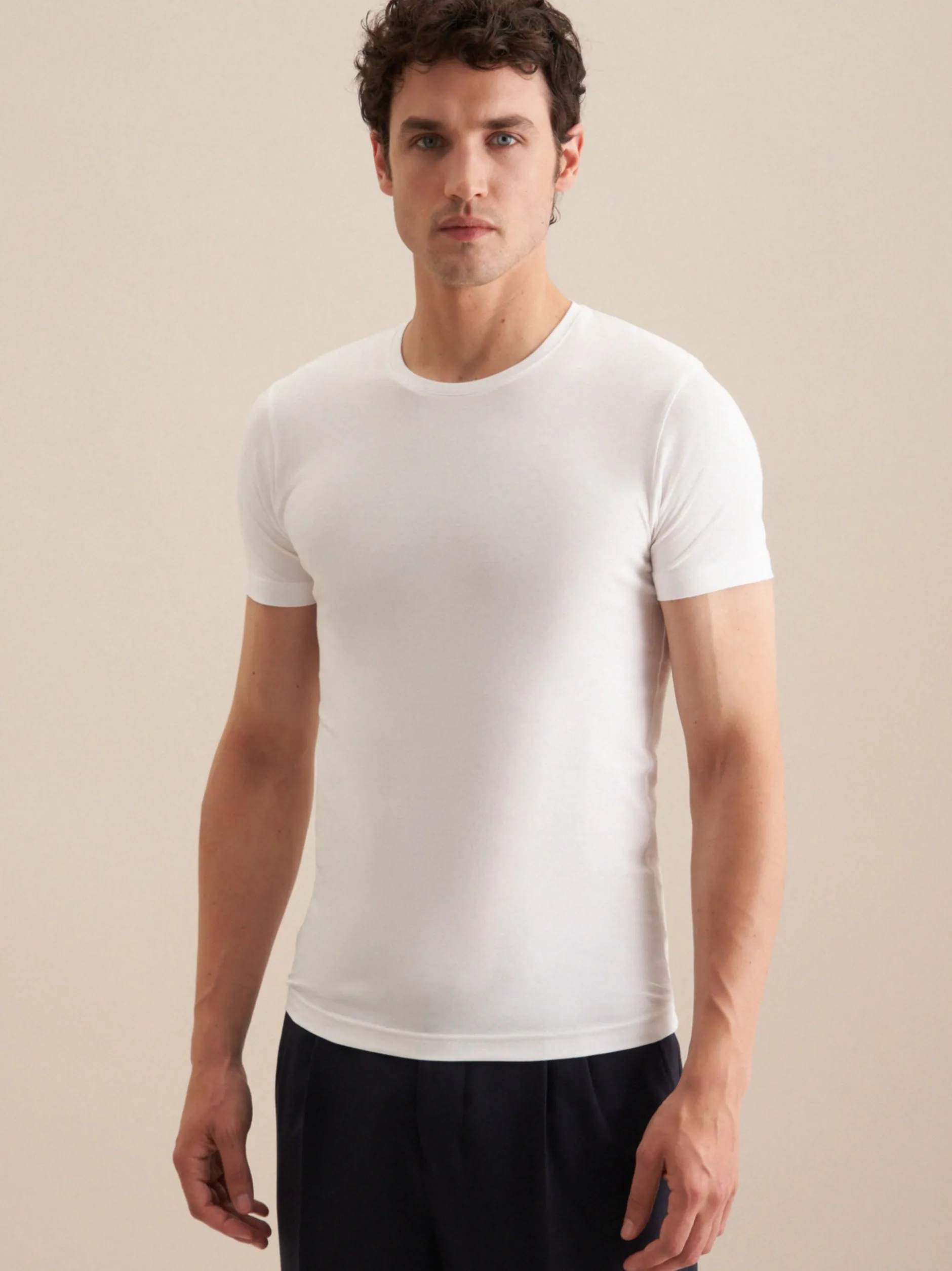 Seidensticker Herren T-Shirt - Regular Fit in weiß