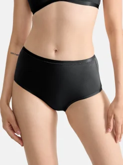 sloggi Damen High Waist Panty - 3er Pack GO Daily Cotton in schwarz