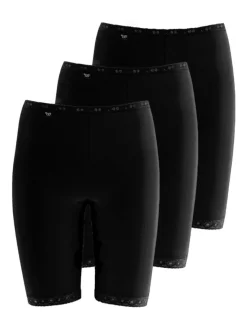 sloggi Damen Long Slip - 3er Pack Basic+ in schwarz