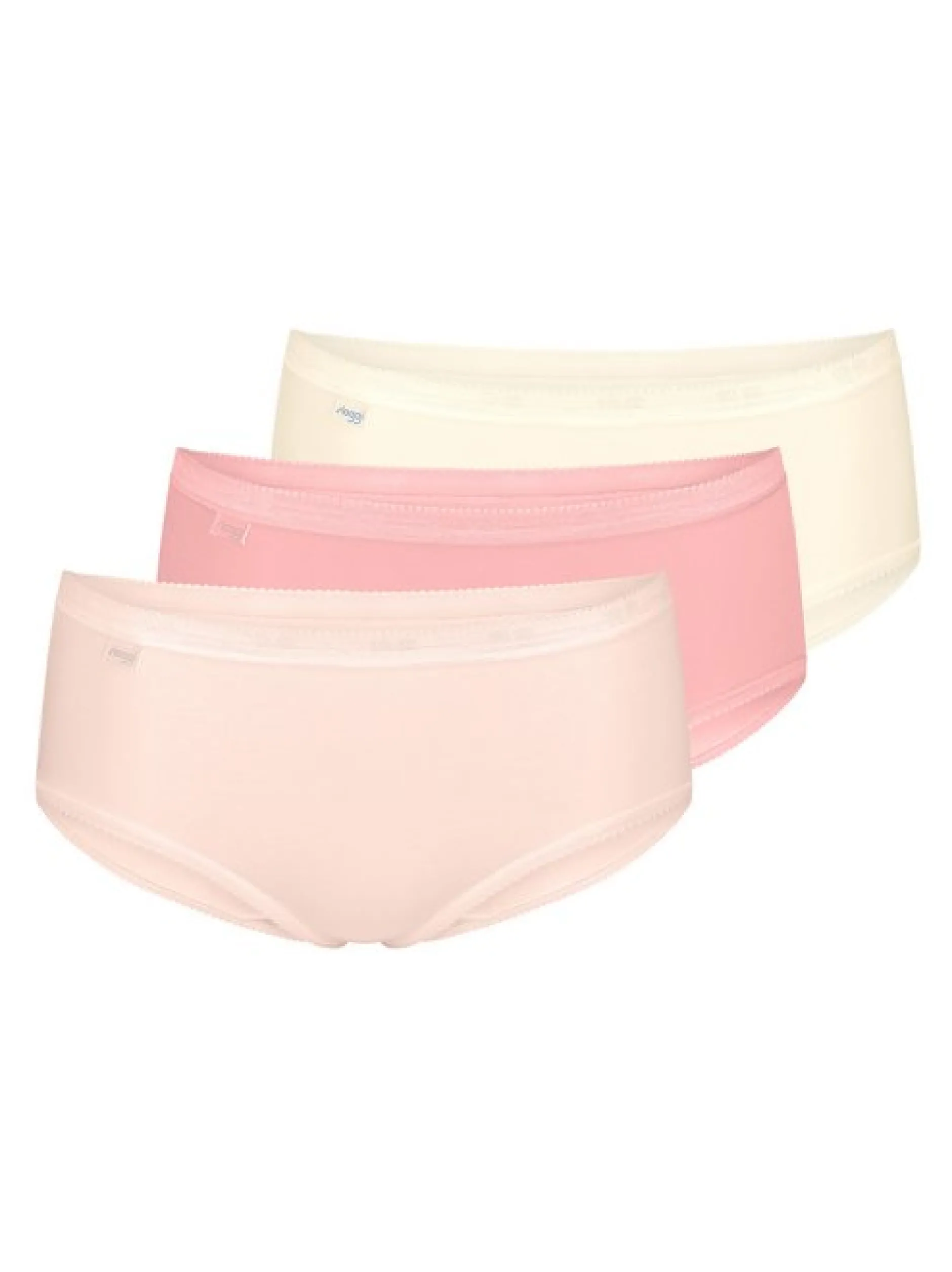 sloggi Damen Midi Slip - 3er Pack Basic+ in rosa