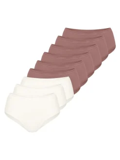 sloggi Damen Midi Slip - 9er Pack GO Daily Cotton in braun