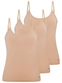 sloggi Damen Spaghetti-Top im 3er-Pack GO Sense in beige