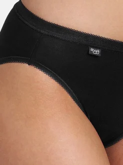 sloggi Damen Tai Slip - 4er Pack Basic+ in schwarz