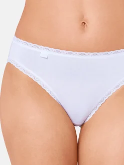 sloggi Damen Tai Slip - 6er Pack 24/7 Cotton Lace in weiß