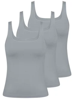 sloggi Damen Unterhemd - 3er Pack GO Sense in grau